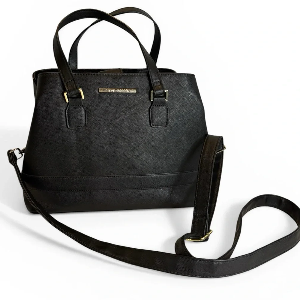 Steve Madden Black Shoulder Bag with Removable Strap - Picture 1 of 8